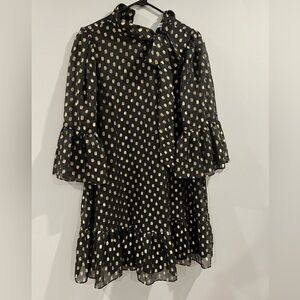 Calvin Klein black and gold tie dress size 8